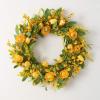 imageSullivans Spring Wreaths for Front Door Ranunculus Flower Wreath 24quot Artificial Yellow Orange Bloom Floral Round Spring Wreath Indoor Outdoor Decorations for Cabinet Fireplace Mantle Home Dcor