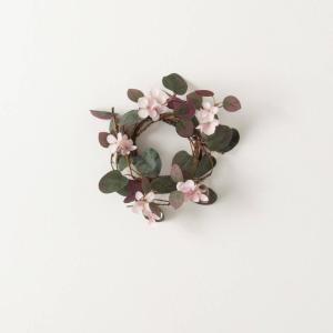 imageSullivans Candle Ring Artificial Wild Flower Berry Mini Wreath 45quot Soft Pink Flower Woven Twig Wreath Indoor for Candle Holder Pillar Candle Dcor for Home Office Shelf Mantel Table Decorations