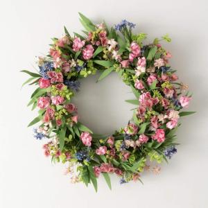 imageSullivans Spring Wreaths for Front Door Mixed Spring Flower Wreath 22quot Artificial Pink Lavender Green Mixed Round Spring Wreath Indoor Outdoor Decorations for Fireplace Cabinet Mantle Home Dcor