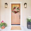 imageSullivans 21 Inch Dahlia Mix Wreath Spring and Summer Artificial Wreath Everyday Wreath Front Door Wreaths Indoor ampamp Outdoor Wreaths Door Entryway Porch DcorPink Floral