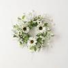 imageSullivans Candle Ring Artificial Sunflower ampamp Wispy Berry Mini Wreath 65quot White Flower Wreath for Indoor for Candle Holder Pillar Candle Dcor for Home Office Shelf Mantel Table Decorations