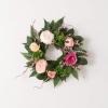 imageSullivans Candle Ring Flower Mini Wreath Small 65quot Pink ampamp White Faux Floral Peonie ampamp Rose Wreath Indoor Candle Holder Pillar Candle Dcor for Home Office Shelf Fireplace Mantel Table Decorations