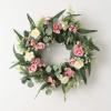 imageSullivans Spring Wreaths for Front Door Ranunculus Mini Blossom Flower Wreath 24quot Artificial Pink Cream Bloom Floral Round Wreath Indoor Outdoor Decorations for Cabinet Fireplace Mantle Home Dcor