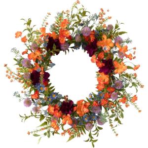 imageSullivans 21 Inch Dahlia Mix Wreath Spring and Summer Artificial Wreath Everyday Wreath Front Door Wreaths Indoor ampamp Outdoor Wreaths Door Entryway Porch DcorDahlia Mix