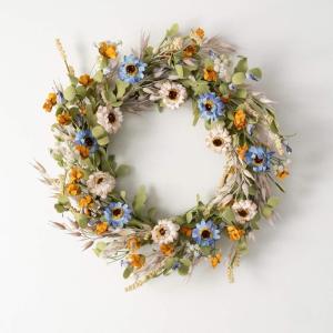 imageSullivans 21 Inch Dahlia Mix Wreath Spring and Summer Artificial Wreath Everyday Wreath Front Door Wreaths Indoor ampamp Outdoor Wreaths Door Entryway Porch DcorSummer Wildflower