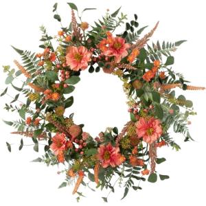 imageSullivans 21 Inch Dahlia Mix Wreath Spring and Summer Artificial Wreath Everyday Wreath Front Door Wreaths Indoor ampamp Outdoor Wreaths Door Entryway Porch DcorDahlia And Berry