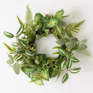 imageSullivans Candle Ring Fake Mixed Greenery Mini Wreath Small 65quot Green Leaf Wreath for Indoor for Candle Holder Pillar Candle Dcor for Home Office Shelf Fireplace Mantel Table Decorations