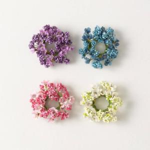 imageSullivans Candle Ring Multicolor Flower ampamp Berry Mini Wreath Set of 4 Small 4quot Blue Pink Purple ampamp White Wreath for Indoor for Candle Holder Pillar Candle Dcor for Home Shelf Mantel Table
