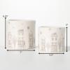 imageSullivans Christmas Village Container Ceramic Set of 2 Christmas Decorations Christmas Decor Holiday Decor Table Decorations Kitchen Decor White 625 and 525 inches Tall