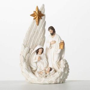 imageSullivans Holy Family and Creche Christmas Mother Mary Jesus Joseph Traditional Christmas Story Nativity Scene Collectible GiftHoly Family Angel Wing