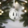 imageSullivans 45quot Black and White Pine Tree Ornaments  Set of 2  Home for The Holidays  Christmas Tree Ornaments  Black and White Ornaments  Black and White Christmas Decor