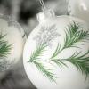 imageSullivans Gold Pine Branch Glass Christmas Ornament Set of 3 Clear with Gold Ornaments Sets for Christmas Tree Hanging Indoor Decor 4quot H 4quot H ampamp 55quot HWhite  Green Botanical