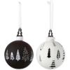 imageSullivans 45quot Black and White Pine Tree Ornaments  Set of 2  Home for The Holidays  Christmas Tree Ornaments  Black and White Ornaments  Black and White Christmas Decor