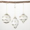 imageSullivans Gold Pine Branch Glass Christmas Ornament Set of 3 Clear with Gold Ornaments Sets for Christmas Tree Hanging Indoor Decor 4quot H 4quot H ampamp 55quot HWhite Striped