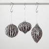 imageSullivans Gold Pine Branch Glass Christmas Ornament Set of 3 Clear with Gold Ornaments Sets for Christmas Tree Hanging Indoor Decor 4quot H 4quot H ampamp 55quot HBlack and Silver