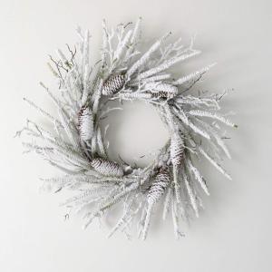 imageSullivans 21quot Snowy Cedar Wreath Christmas Wreath Front Decor Decor Perfect for Fireplace Mantels Dining and Living Rooms24 Inches