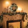 imageSullivans 9 Prelit Christmas Garland Christmas Decor Garland Christmas Decorations Silver Tip Pine Red Berry Garland for Mantle with Lights Pinecones Battery Timer Holiday Decor Green Garland9 Ft Flocked Pine