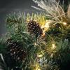imageSullivans 9 Prelit Christmas Garland Christmas Decor Garland Christmas Decorations Silver Tip Pine Red Berry Garland for Mantle with Lights Pinecones Battery Timer Holiday Decor Green Garland9 Ft Flocked Pine
