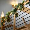 imageSullivans 9 Prelit Christmas Garland Christmas Decor Garland Christmas Decorations Silver Tip Pine Red Berry Garland for Mantle with Lights Pinecones Battery Timer Holiday Decor Green Garland9 Ft Red Berry Pine