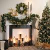 imageSullivans Prelit 24quot Christmas Wreath ampamp Hanger Bundle Christmas Door Wreath with Lights Lighted Pine Christmas Wreath Christmas Decorations White Lights Pinecones Battery Timer Holiday Decor