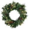 imageSullivans Prelit 24quot Christmas Wreath ampamp Hanger Bundle Christmas Door Wreath with Lights Lighted Pine Christmas Wreath Christmas Decorations White Lights Pinecones Battery Timer Holiday Decor