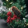 imageSullivans Prelit 24quot Christmas Wreath and 9 Prelit Christmas Garland Lighted Pine Christmas Wreath Flocked Tips Pine Red Berry Wreath with Lights Battery Timer Holiday Dcor
