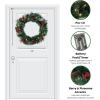 imageSullivans Prelit 24quot Christmas Wreath and 9 Prelit Christmas Garland Lighted Pine Christmas Wreath Flocked Tips Pine Red Berry Wreath with Lights Battery Timer Holiday Dcor