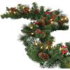 imageSullivans 9 Prelit Christmas Garland Christmas Decor Garland Christmas Decorations Silver Tip Pine Red Berry Garland for Mantle with Lights Pinecones Battery Timer Holiday Decor Green Garland9 Ft Red Berry Pine