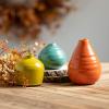 imageSullivans Ceramic Vase Set 3 Small Vases Rustic Home Dcor Modern Farmhouses Ideal Shelf Dcor Table Dcor Bookshelf Mantle White CM2973Aqua  Orange  Green