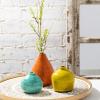 imageSullivans Ceramic Vase Set 3 Small Vases Rustic Home Dcor Modern Farmhouses Ideal Shelf Dcor Table Dcor Bookshelf Mantle White CM2973Aqua  Orange  Green