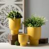 imageSullivans Matte Yellow Goblet Planters Set of 3 Indoor Planter Pot Kitchen Living Room and Office Home Dcor