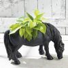 imageBlack Grazing Horse IndoorOutdoor Planter
