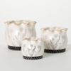 imageSullivans 35quot 45quot ampamp 525quot Scalloped Floral Planter  Set of 3 White