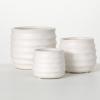 imageSullivans 5quot 4quot ampamp 3quot Matte Ivory Ribbed Round Pots  Set of 3 Home Dcor Accents Tabletop Vases Living Room Dcor Mantle and Entryway Vases