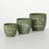 imageSullivans Planter Plant Pots with Drainage Green Pot Set of 3 with Sayings Planting Growing Rooting 6quot 5quot 425quot Rustic Farmouse Inspirational Planters for Outdoor Garden Dcor Patio Outside