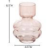 imageSullivans Glass Vase Narrow Neck Vase Translucent Pink Groovy Shape Short 65quot Vases Home Dcor for Flowers Plants Coffee Table Decor Tabletop Shelf Fireplace Mantel Decoration