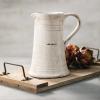imageSullivans Modern Farmhouse Decorative Ceramic Pitcher 8 x 7 x 10 inches Distressed Farmhouse Dcor OffWhite Crackled Finish Faux Floral Vase Mantel Dining Table and Living Room Dcor CM2364Distressed White