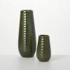 imageSullivans 12quot ampamp 65quot Olive RattanPatterned Vases  Set of 2 Home Dcor Accents Tabletop Vases Living Room Dcor Mantle and Entryway Vases