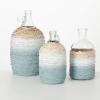 imageSullivans Glass Vase Blue Wrapped Beach Coastal Dcor Vase Set of 3 Flower Vase for Beach House Home Dcor Shades of Sea Blue Vase Set Boho Farmhouse Coffee Table Dcor Shelf Mantel Decorations