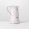 imageSullivans Modern Farmhouse Decorative Ceramic Pitcher 8 x 7 x 10 inches Distressed Farmhouse Dcor OffWhite Crackled Finish Faux Floral Vase Mantel Dining Table and Living Room Dcor CM2364Distressed White