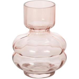 imageSullivans Glass Vase Narrow Neck Vase Translucent Pink Groovy Shape Short 65quot Vases Home Dcor for Flowers Plants Coffee Table Decor Tabletop Shelf Fireplace Mantel Decoration