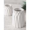 imageSullivans Ceramic Origami Glossy White Short Vase Set of 2  Decor for Any Desktop Office Space Home CM2863