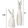 imageSullivans Abstract White Procelain Bunny Figurine Set of 2 Easter Spring Decor Perfect for a Table Centerpiece Mantels and Shelf Decoration Small Statue for Indoor Spring Decor for HomeWhite
