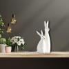 imageSullivans Abstract White Procelain Bunny Figurine Set of 2 Easter Spring Decor Perfect for a Table Centerpiece Mantels and Shelf Decoration Small Statue for Indoor Spring Decor for HomeWhite