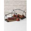 imageSullivans Natural Wood Modern Decorative Serving Tray Set with Black Metal Handles Set of 2 Decorative Ottoman Serving Tray Coffee Table Tray Perfect for Home Office Kitchen Decor