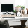 imageSullivans White Metal Round Desk Clock 1025quot Classic ClockPerfect for Modern Workspaces Bookshelf Decor in Home or Office