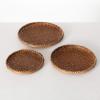 imageSullivans Decorative Trays Hand Woven Trinket Tray Set of 3 Handwoven Natural Rustic Tray for Entry Way Tabletop Shelf Home Dcor Coffee Table Dcor Storage Decorations