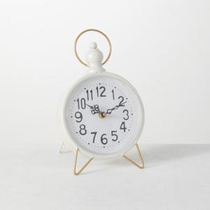 imageSullivans White Metal Round Desk Clock 1025quot Classic ClockPerfect for Modern Workspaces Bookshelf Decor in Home or Office