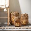 imageSullivans Candle Holder Rattan Lantern Candle Holder Set of 3 16quot Natural Woven Rattan Pillar Candle Dcor with Handle Rustic Home Dcor Office Indoor Outdoor Shelf Tabletop Mantle Decoration