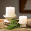 imageSullivans Large Candle Pedestal Tray Ceramic Cream Candle Holder Perfect for Home Decor